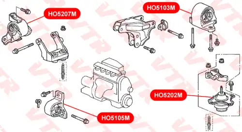 Подушка крепления двигателя VTR HO5202M