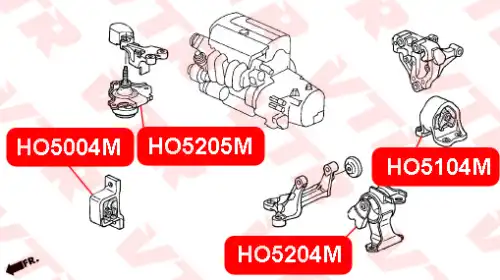 ОПОРА ДВИГАТЕЛЯ ЛЕВАЯ HO5204M VTR
