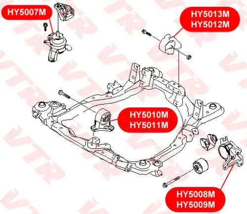  HY5010M ОПОРА АМОТРИЗАТОРА VTR