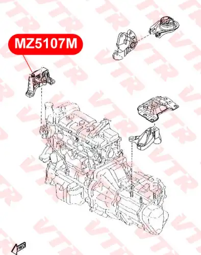 Подушка крепления двигателя VTR MZ5107M