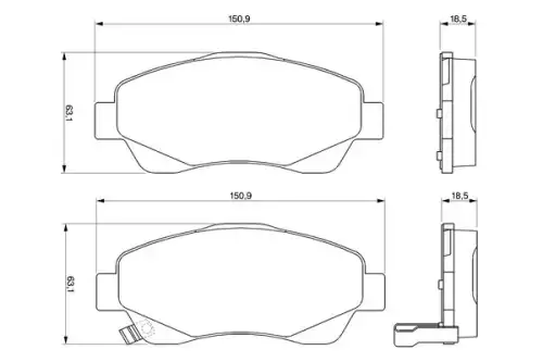 Тормозные колодки дисковые BOSCH 0 986 424 831