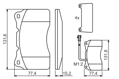 Тормозные колодки дисковые BOSCH 0 986 494 069