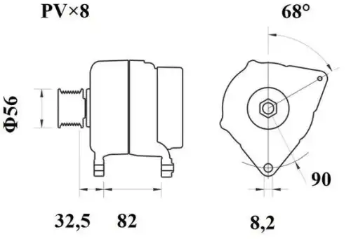 Генератор MG 166 Z1660 14V 150A MAHLE