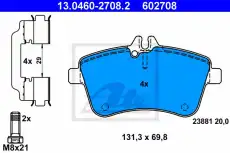 Тормозные колодки дисковые ATE 13.0460-2708.2