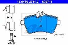 Тормозные колодки дисковые ATE 13.0460-2711.2