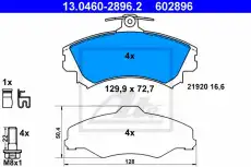 Тормозные колодки дисковые ATE 13.0460-2896.2