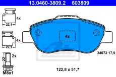 Тормозные колодки дисковые ATE 13.0460-3809.2