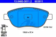 Тормозные колодки дисковые ATE 13.0460-3811.2