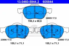 Тормозные колодки дисковые ATE 13.0460-5844.2