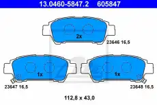 Тормозные колодки дисковые ATE 13.0460-5847.2