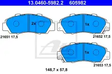 Тормозные колодки дисковые ATE 13.0460-5982.2
