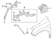 74771TZ5A00 BRACE, L. FR. BULKHE HONDA