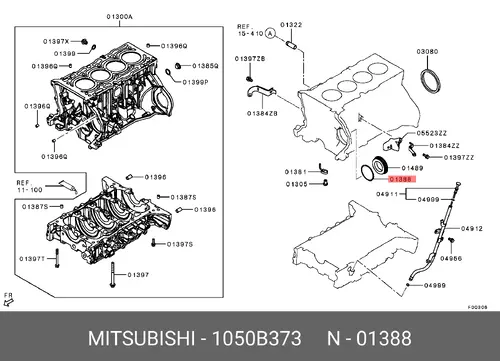 Кольцо уплотнительное автомобильное MITSUBISHI 1050B373