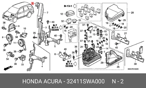 КРОНШТЕЙН КАБЕЛЯ 32411SWA000 HONDA