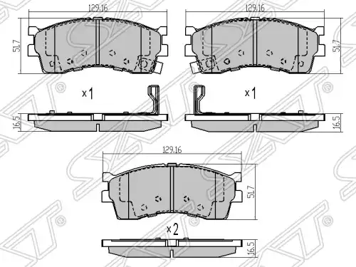 Тормозные колодки дисковые SAT ST-0K2N13328Z