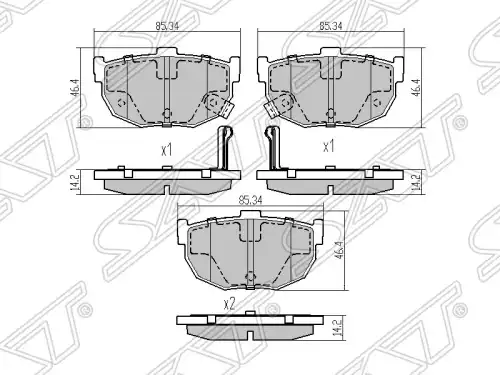 Тормозные колодки дисковые SAT ST-58302-2FA10