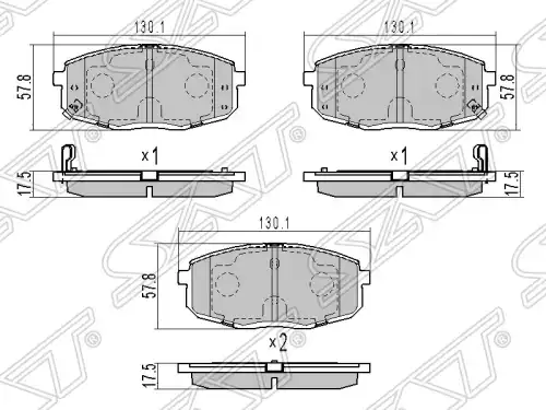 Тормозные колодки дисковые SAT ST-58101-1HA10