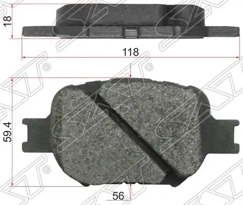 Тормозные колодки дисковые SAT ST-04465-20540