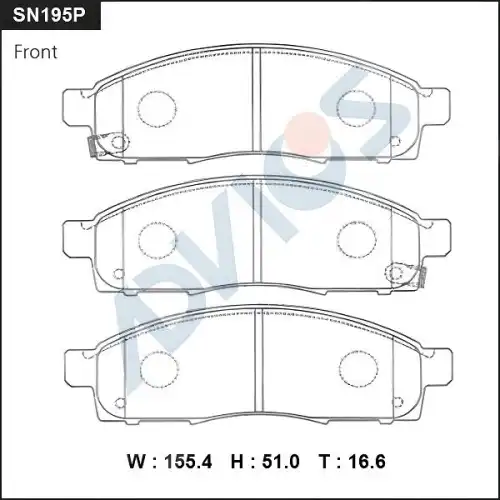 Тормозные колодки дисковые ADVICS SN195P