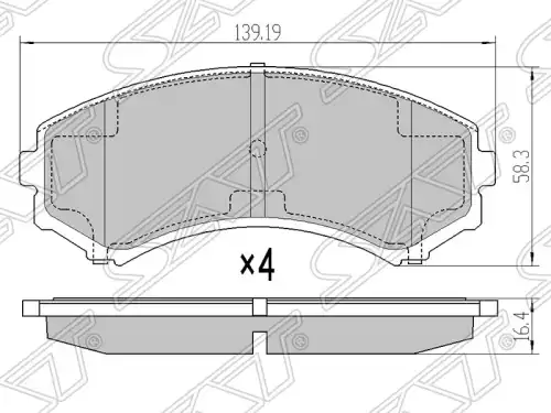 Тормозные колодки дисковые SAT ST-4605A471
