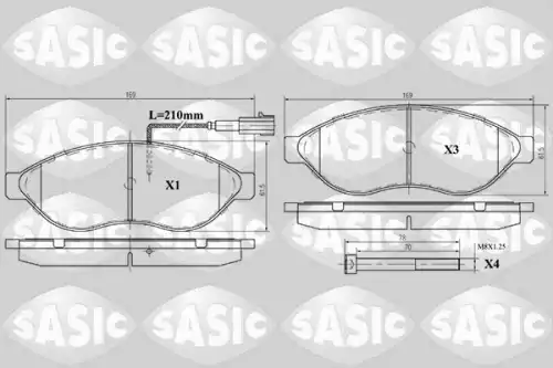 Тормозные колодки дисковые SASIC 6210021