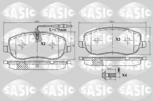 Тормозные колодки дисковые SASIC 6210029