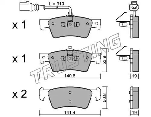 колодки дисковые торм. задн. VW 677.1 TRUSTING