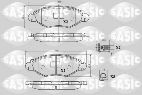 Тормозные колодки дисковые SASIC 6210002