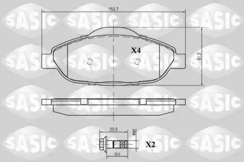 Тормозные колодки дисковые SASIC 6210003