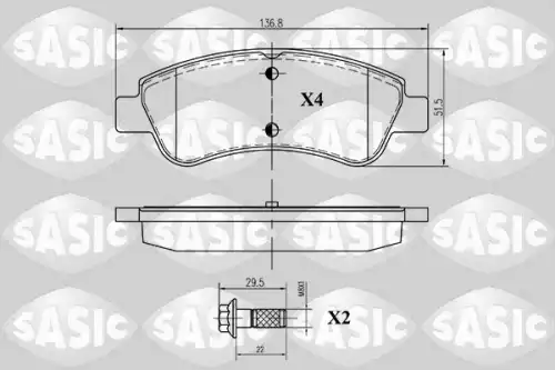 Тормозные колодки дисковые SASIC 6210012