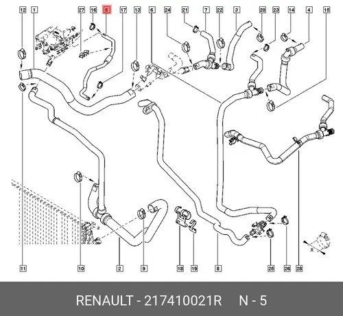 Патрубок системы охлаждения 217410021R RENAULT