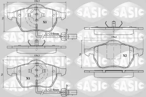 Тормозные колодки дисковые SASIC 6216013