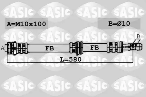 шланг тормозной перед. VW 6606133 SASIC