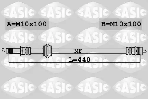 шланг тормозной задн. Audi 6606244 SASIC