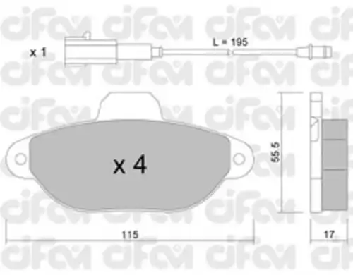 Тормозные колодки дисковые CIFAM 822-159-2