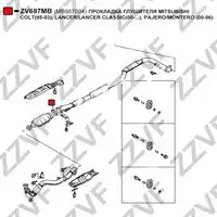 Прокладка глушителя ZZVF ZV687MB