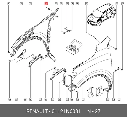 01121N6031 Клипса RENAULT