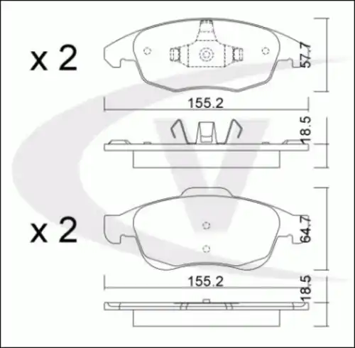 Тормозные колодки дисковые VAICO V22-0063