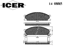 Тормозные колодки дисковые передняя ось ICER 140885