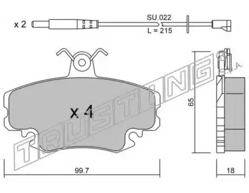 Тормозные колодки дисковые передняя ось TRUSTING 122.0W