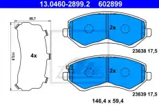Тормозные колодки дисковые ATE 13.0460-2899.2