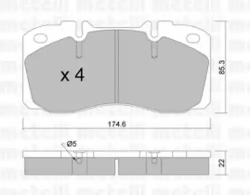 Тормозные колодки дисковые METELLI 22-0268-0
