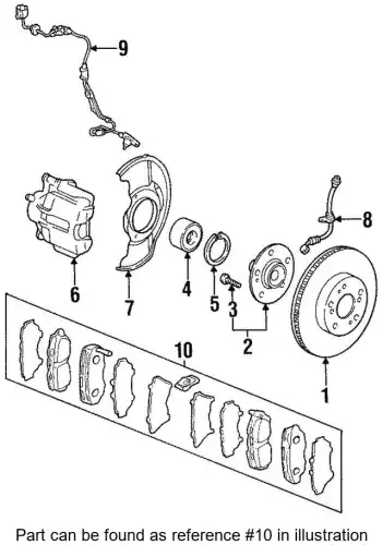 Тормозные колодки дисковые HONDA 45022S30A01