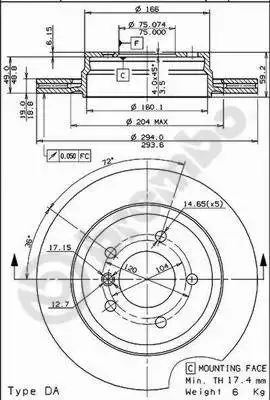 Тормозной диск BREMBO 09.7702.10