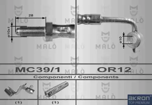 шланг тормозной перед. Ford 8557 MALO