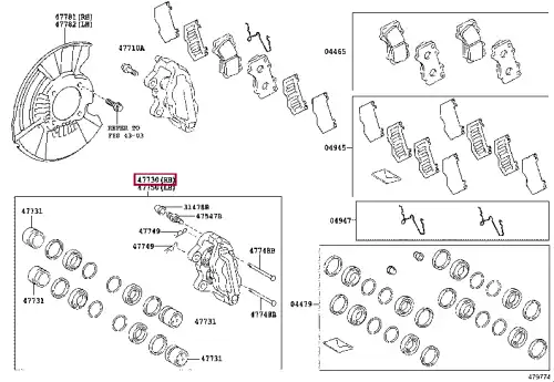 Суппорт тормозной TOYOTA / LEXUS 47730-0K300