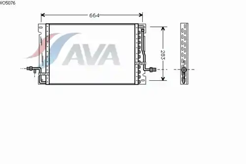 Радиатор кондиционера (конденсатор) AVA VO5076