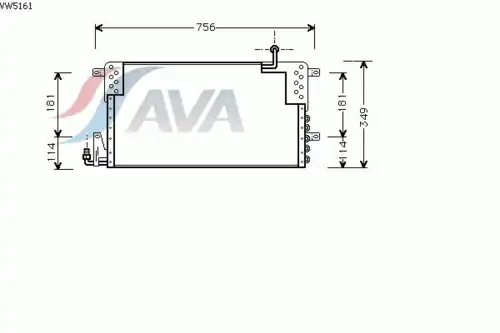 Радиатор кондиционера (конденсатор) AVA VW5161