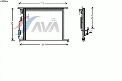 Радиатор кондиционера (конденсатор) AVA MS5280