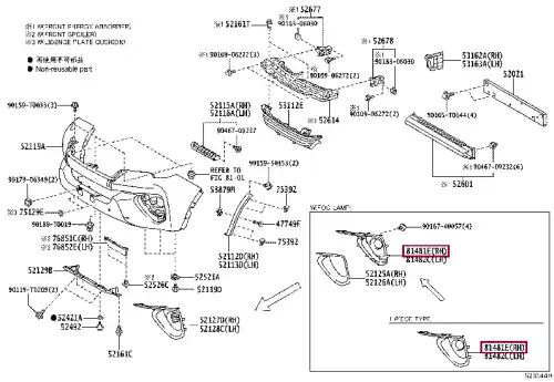 Решетка бампера TOYOTA / LEXUS 521270K300